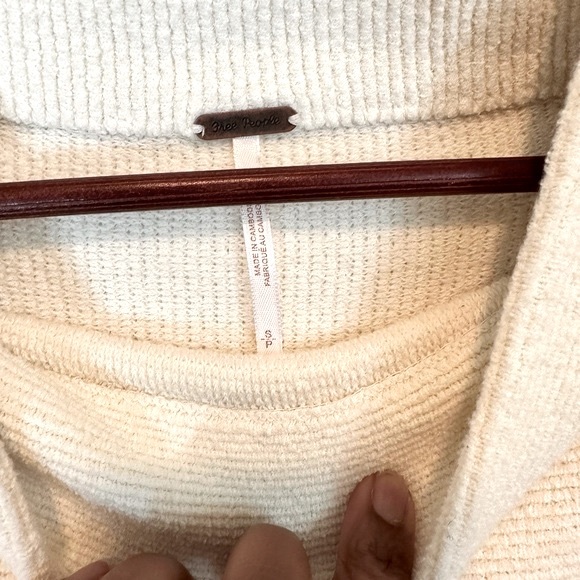 Free People Ribbed Ottoman Slouchy Tunic Sweater, Size Small, Color Cream| EUC - Picture 9 of 14